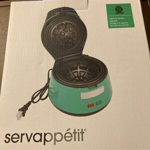 Servappetit Waffle Bowl Maker TEAL New Open Box *SEE DESCRIPTION
